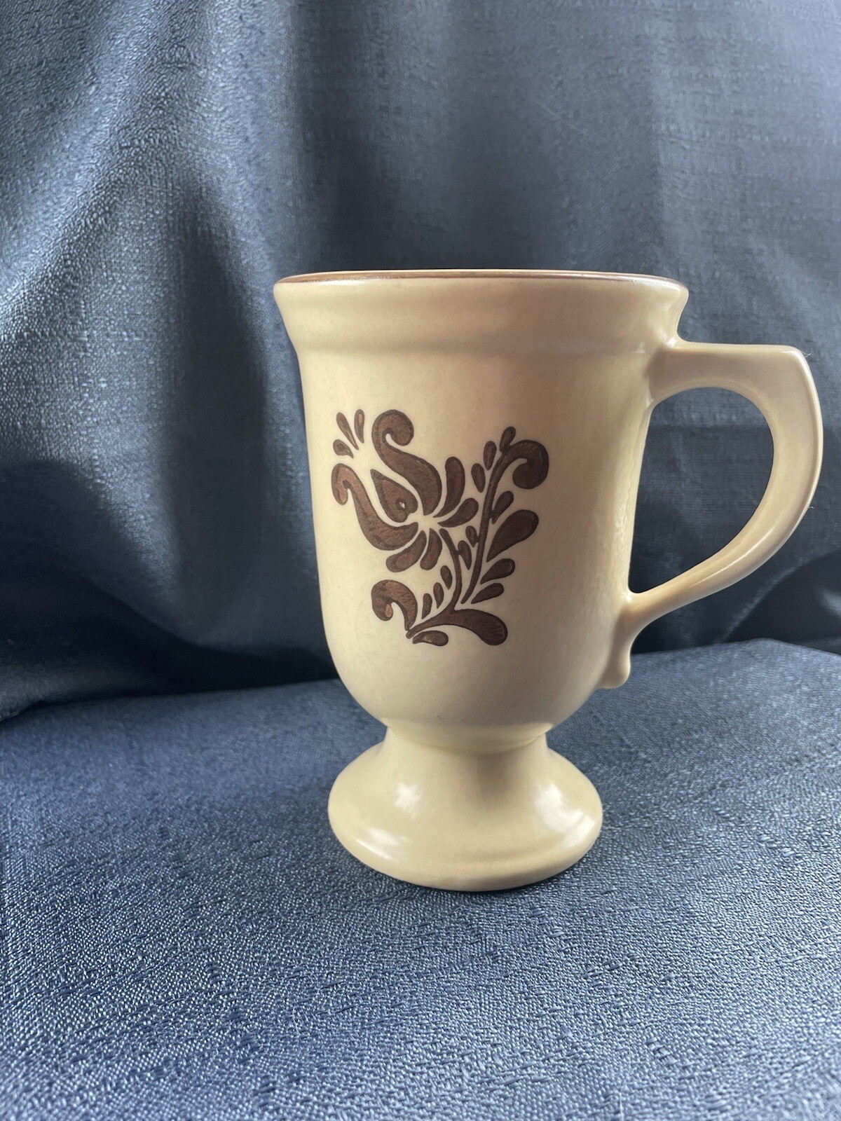 Vintage Pfaltzgraff Village pattern Stemmed Coffee Mug Goblet 8 oz eBay