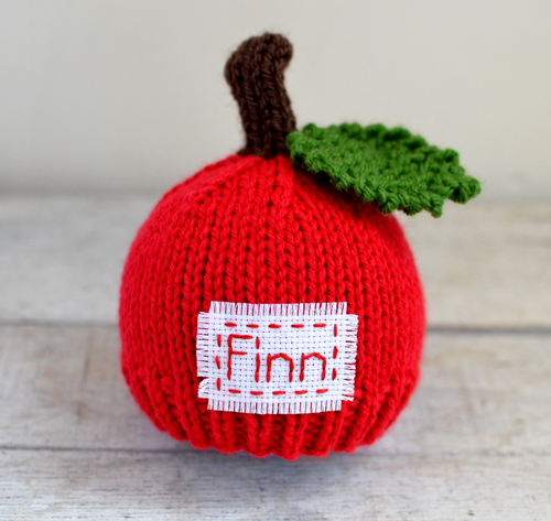 Baby Knit Apple Hat, Personalized 
