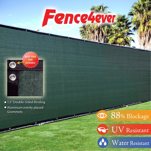 4'x50' 4ft Green Fence Privacy Screen Cover Mesh Windscreen Garden Yard Tarp  - Zdjęcie 1 z 7