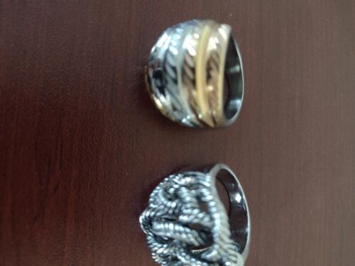 Costume rings plated copper silver and gold size 7 - image 1