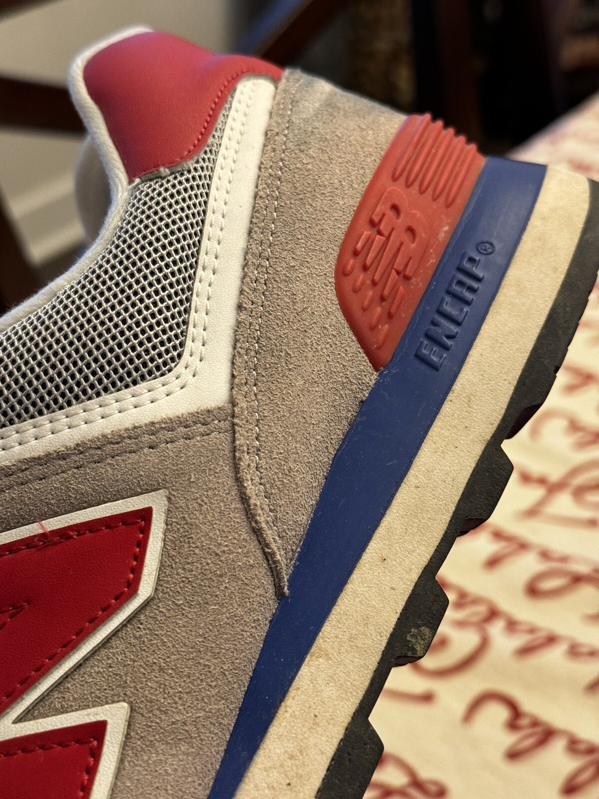 Classic New Balance 574 Gray / Red / Blue ML574MOX Men’s Size 12 eBay