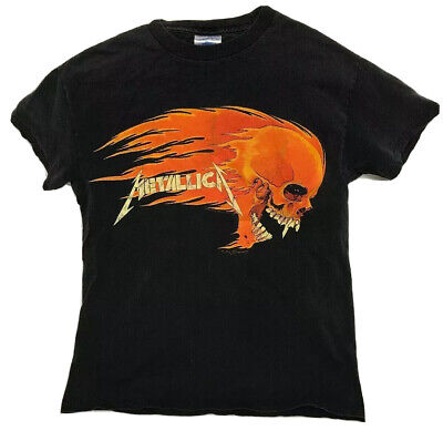 METALLICA Vintage T Shirt 90s Pushead Flaming Skull 1994 Tennessee River Sz  M | eBay