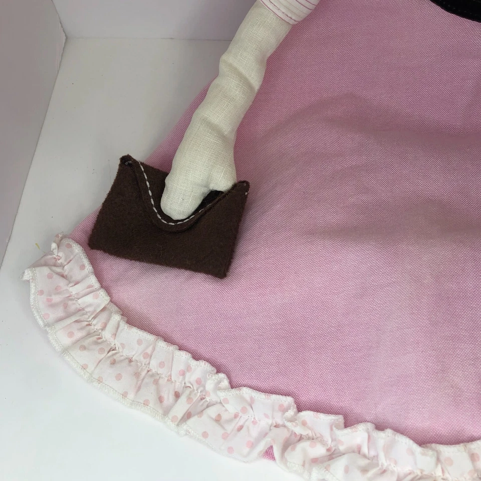 Pottery Barn Niños Tela de Peluche Niña Muñeca Cabello Rubio Vestido Rosa 27" Muselina Lino Foto 2 de 4