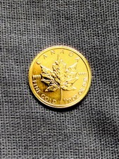 1/10 Oz Gold Coin  2009 Canadian Maple Leaf. Elizabeth II. 24ct Gold