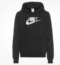 Nike Women's Sportswear Club Fleece Logo Pullover Hoodie Black DQ5775-010 Sz-XL