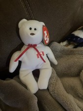 New McDonald Ty Teenie Beanie Baby Maple the Bear, Canada, White, With Tags 1993