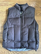 Vintage 2000s Y2K GAP Puffer Vest Brown Medium Drawstrings Full Zip