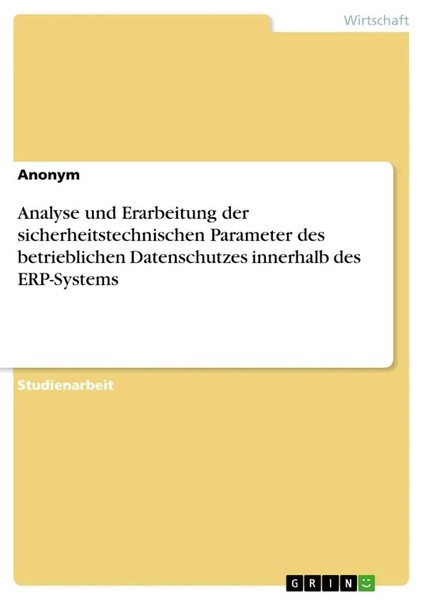 Anonymous | Analyse Und Erarbeitung Der Sicherheitstechnischen Parameter Des...-image