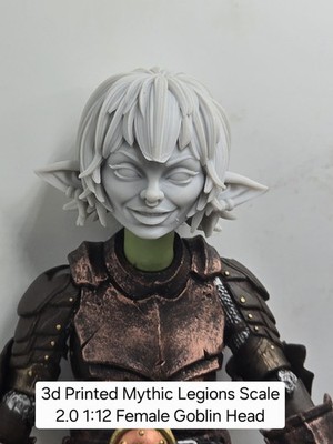 3d Printed  2.0 Scale For Mythic Legions 1/12 figure - FEMALE GOBLIN HEAD