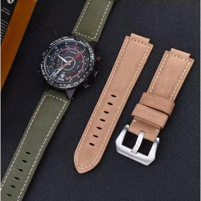 Genuine Timex Leather Watch Strap Band for T45601, T2N721 E-tide Compass Watches