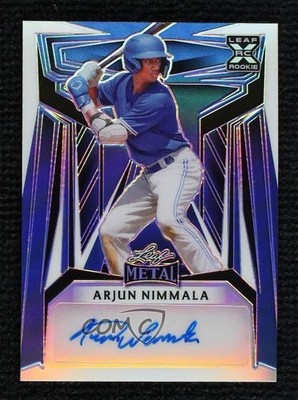 2023 Leaf Metal Blue Prismatic 7/9 Arjun Nimmala #BA-AN1 Auto 1k9t