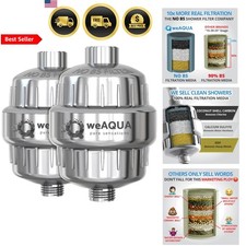 Heavy Duty Shower Filter Family 2 Pack for Hard Water Chlorine Fluoride Metals