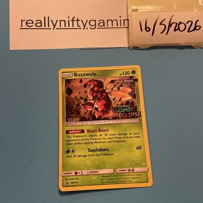 Pokemon - Buzzwole (Staff) - SM218 - SM Promo - Cosmic Eclipse Prerelease TCG