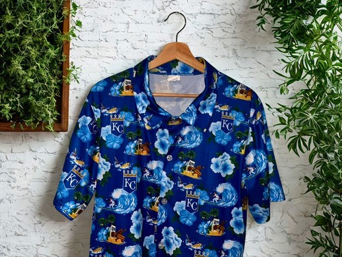 Kansas City Royals Miller Lite Hawaiian Shirt Men’s Medium MLB SGA 2024 Promo - Picture 5 of 7