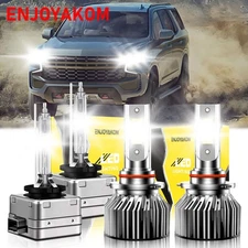 For Chevrolet Tahoe 2015-2020 HID LED Headlight Kit Combo Bulbs High Lo Beam