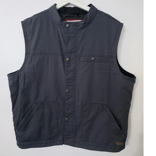 Indian Motorcycle Vest Mens 2XL Gray Canvas Snap Front Padded Logo image 5