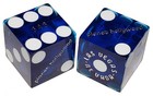 Genuine Planet Hollywood Vegas Casino Craps Dice Blue Polished Matching #s Pouch — photo 2