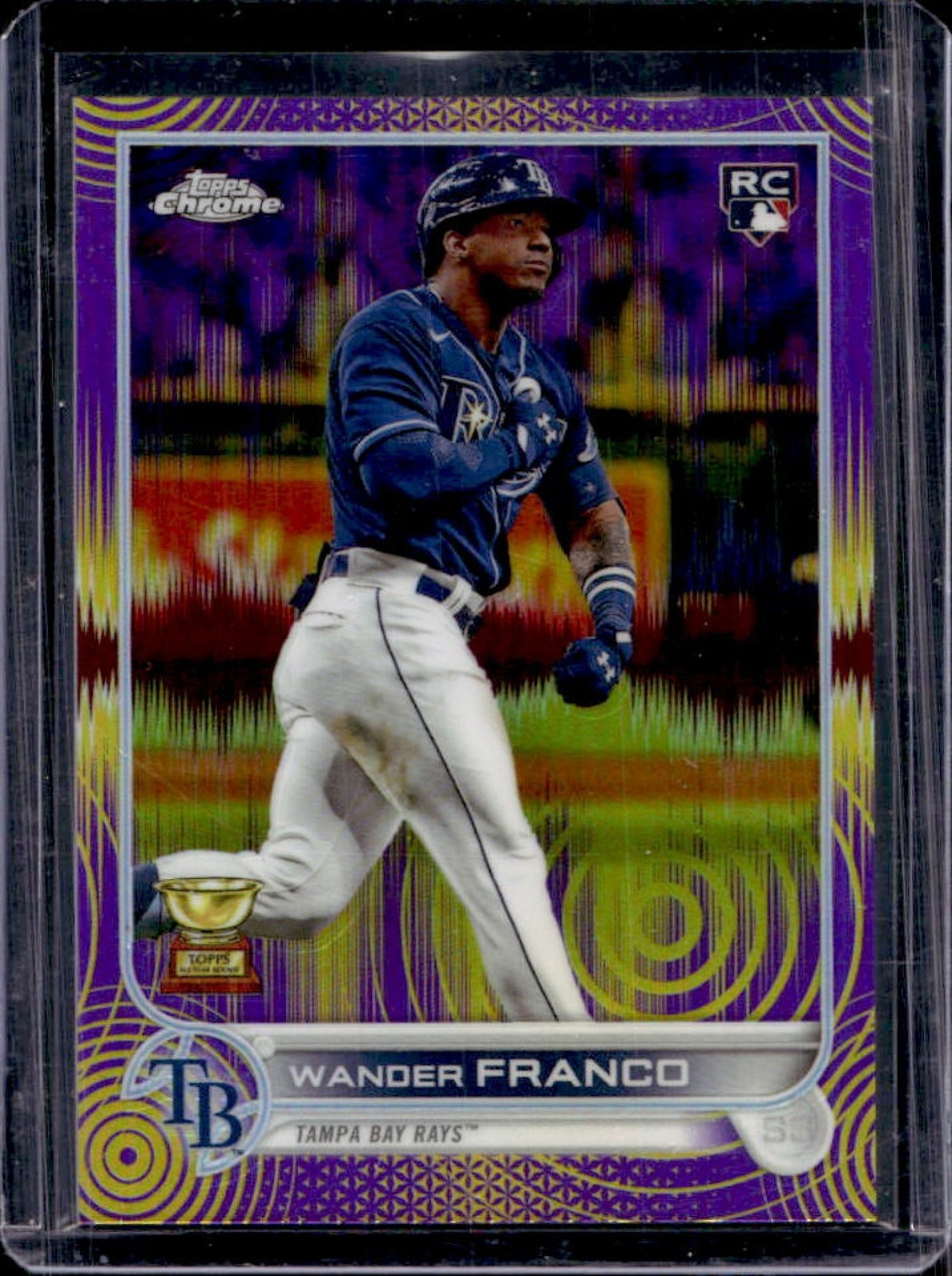 2022 Topps Chrome Sonic Wander Franco RC Purple/Yellow Pulse Refractor #48/299