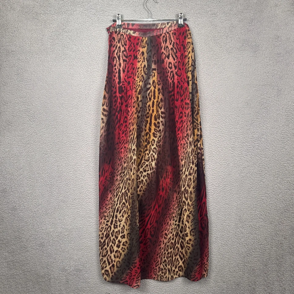 Saia i Jeans By Buffalo Feminina Marrom Vermelho Leopardo Maxi Y2K Retrô Whimsigoth Fairy - Imagem 2 de 4