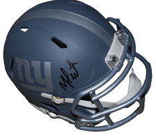 MALACHI FIELDS signed (NEW YORK GIANTS) Slate mini football helmet JSA CR86261