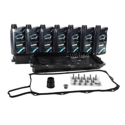 Getriebeölwanne + 7L WOLF Getriebeöl für BMW F30 G20 330e G30 520e 530e 8HP75