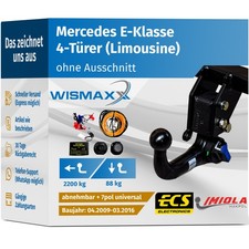 ANH&Auml;NGERKUPPLUNG v. abnehmbar passt f&uuml;r Mercedes E-Klasse 09-16 +7pol E-Satz ABE