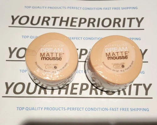 2 PACK Maybelline CLASSIC IVORY (light 2) DREAM MATTE MOUSSE FOUNDATION