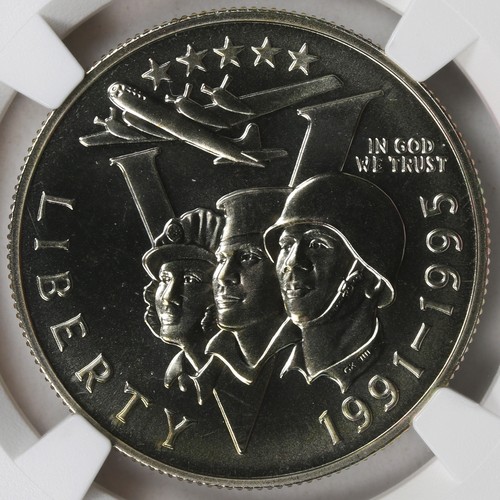 1991-1995 P 50c WWII World War II Commemorative Half Dollar NGC MS70 - Bild 3 von 4