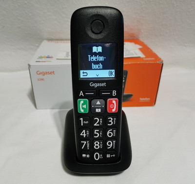 Gigaset E290 DECT-Schnurlos Telefon Seniorentelefon Schwarz OVP