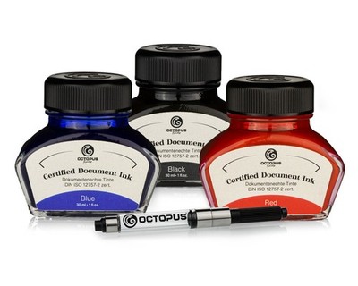 Document Ink Set, dokumentenechte Tinte, DIN ISO 12757-2 zertifiziert, 3 x 30 ml