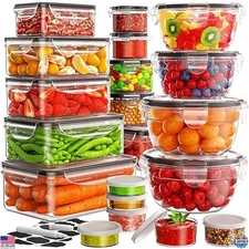 40-Piece Airtight Food Storage Set - 20 Leakproof Containers, Microwave Safe