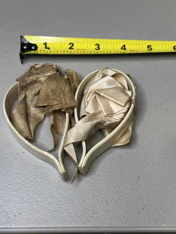 Antiguo Accesorio de Disfraz Boda Años 40 50 Zapatos de Pelo Foto 3 de 4