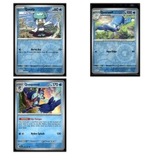 3 Card Pokemon TCG Collection - SV08: Surging Sparks Quaxly Quaxwell Quaquaval