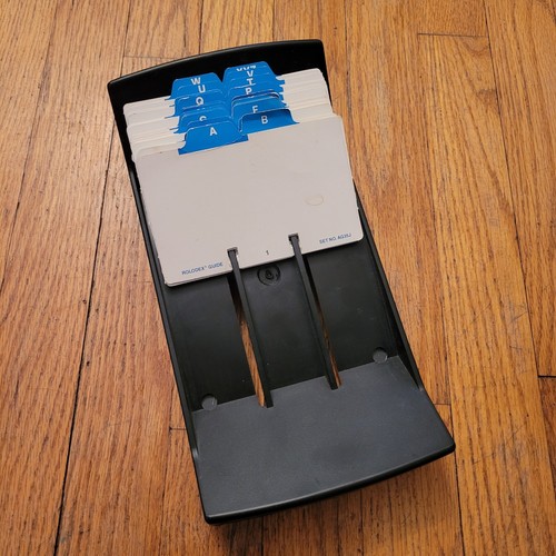 Rolodex Card File Organizer Black NVIP-35 Vintage Office Memorydex Retro USA