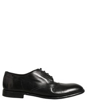 Dolce & Gabbana Black Calfskin Leather Derby Men Dress Men's Shoes