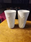 Pair Of Vintage 6" Colony Harvest Indiana Milk Glass Tumblers 12oz 1950s