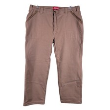 Coleman Men's Size 40x30 Brown Fleece Lined Utility Carpenter Stretch Work Pants