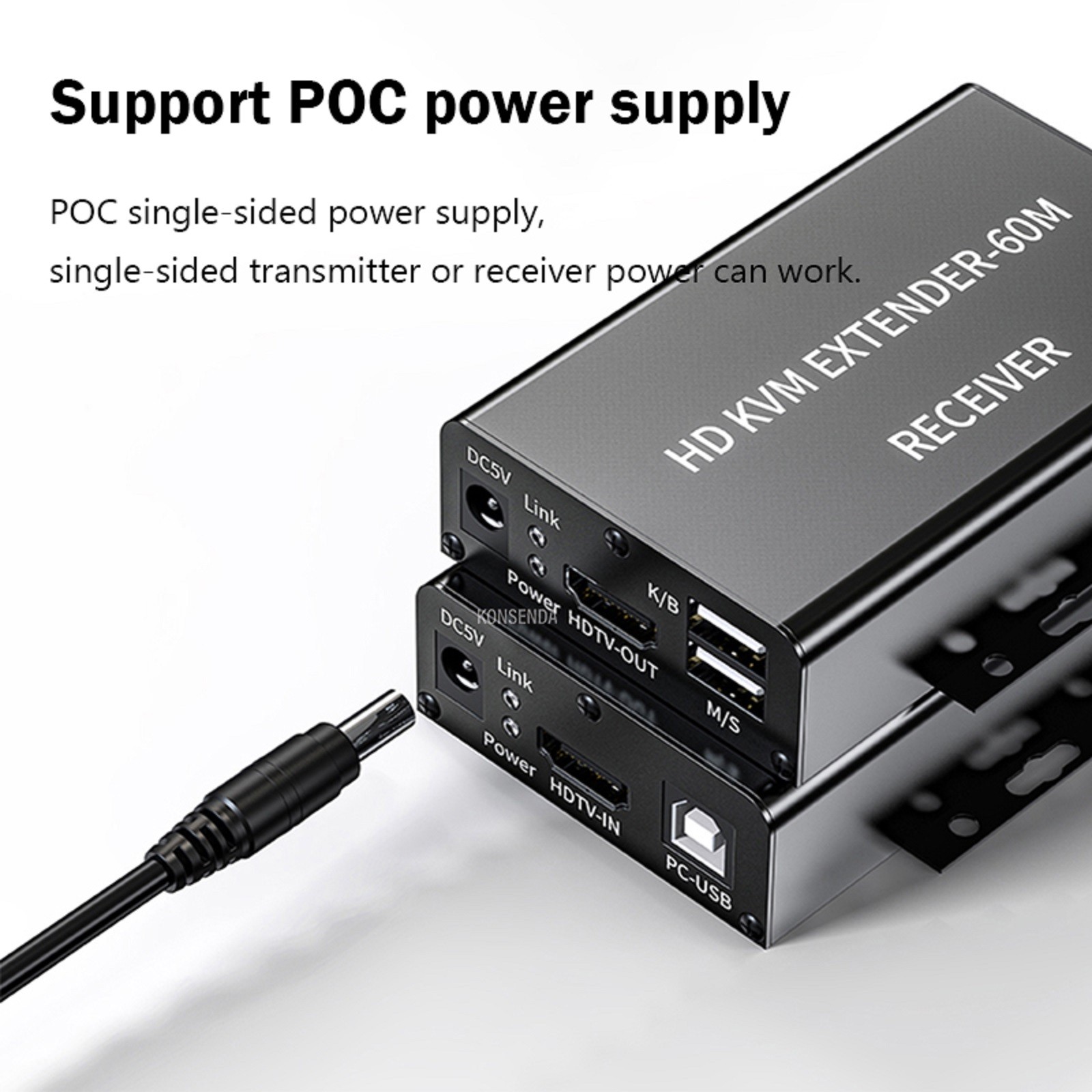 Ethernet Cable to 60M 1080P HDMI USB RJ45 LAN Extender KVM Extender Over Cat5/6-image