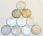 10 Silver Dollars 5 Morgan & 5 Peace