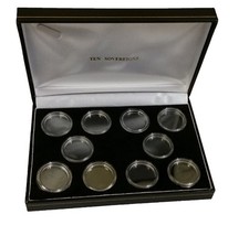 Pack Of 3 Deluxe Display Cases for 10 x Gold Sovereigns in Coin Capsules