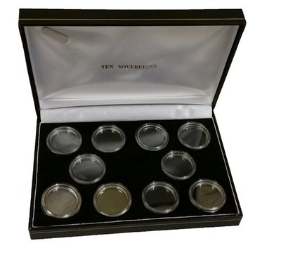 3er Pack Deluxe Vitrinen für 10 x Gold Sovereigns in Münzkapseln