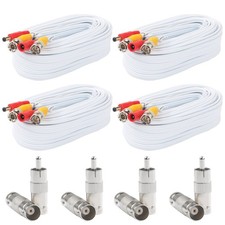 4 Pack 25FT BNC Video Power Cable for CCTV DVR Security Cameras