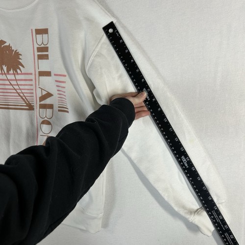 Billabong White Crewneck Pullover Women’s S Small Logo Spell out Sweatshirt - Picture 12 of 13