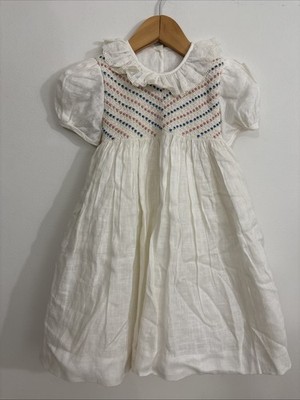 cream floral toddler dress Baby Embroidered Floral Dress Cream