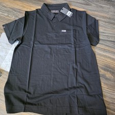 FIGS FIGSPRO Mens Technical Pique Scrub Polo Black M22WW1004 Size Large NWT