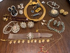 Vintage Jewelry Many Signed: Hobe Monet Givenchy Crosse Earrings Brooch Neck