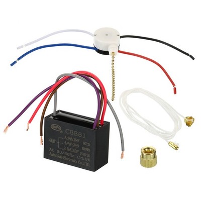 CBB61 Ceiling Fan Capacitor,4+4+2.5uF 250VAC 4 wires with 3 Speed Fan Switch