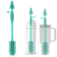 Silicone Bottle Brush,Double Sided with Sturdy Handle,Easy to Clean  Scratch...