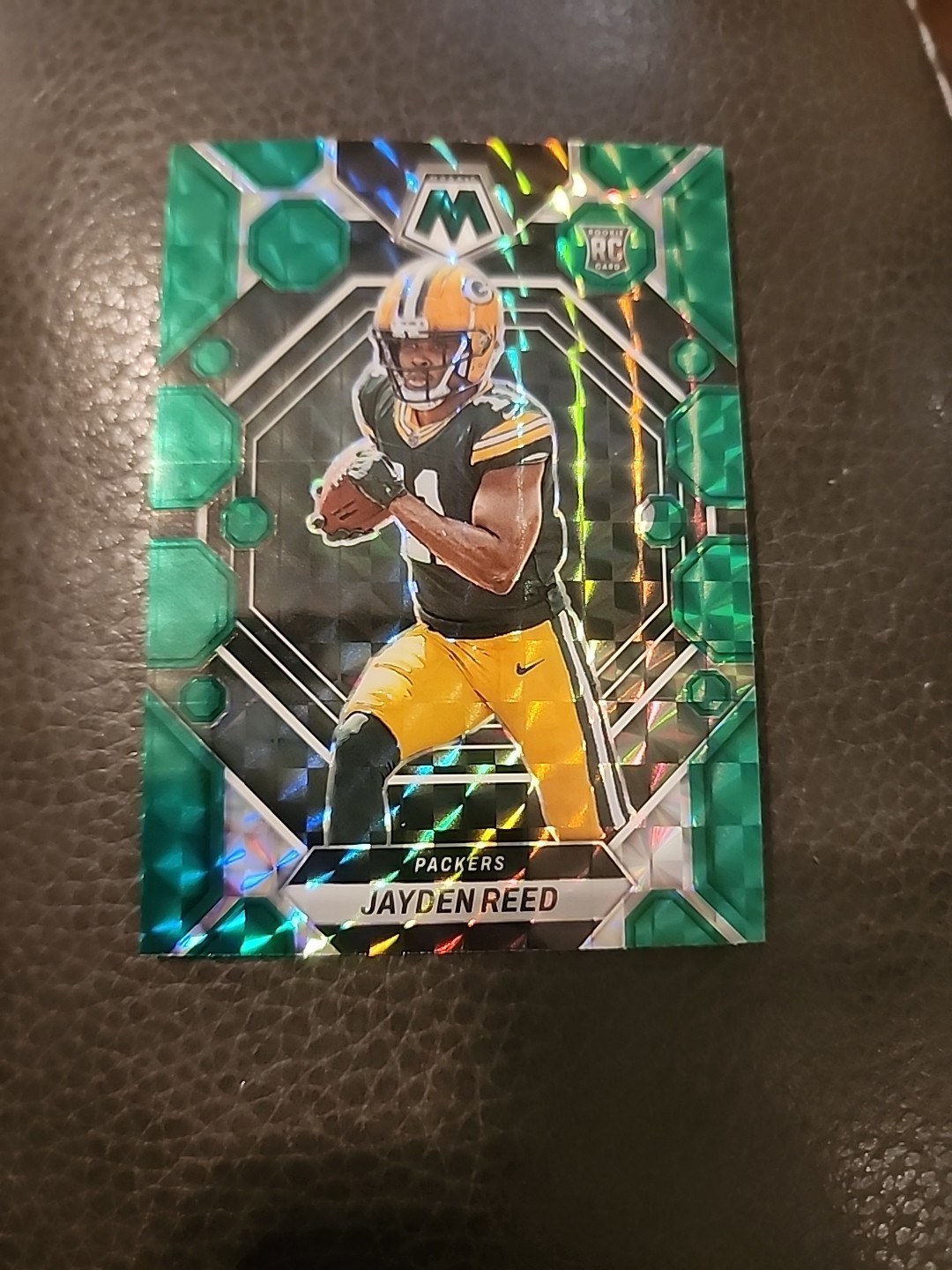 2023 Panini Mosaic - Rookies Jayden Reed #333 Green Mosaic Prizm (RC)