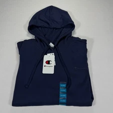 Champion Men's Pullover Hoodie French Terry RN15763 Navy XXL Kangaroo Pocket NWT